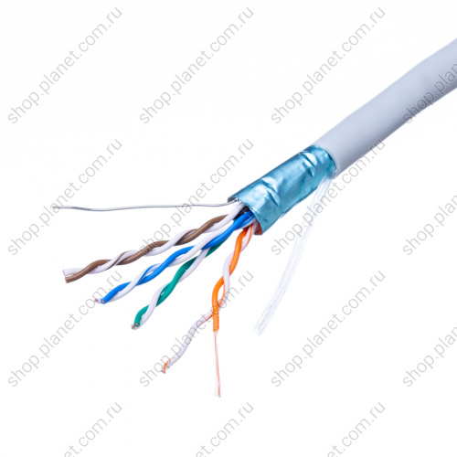 Кабель Витая пара 8 проводов, кат. 5e, многожильный, бухта 305м, экранированный, серый FTP4-26SR5