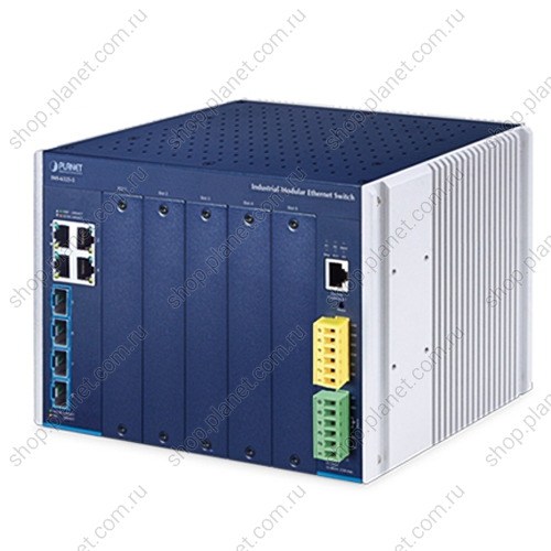 Коммутатор модульный промышленный управляемый L3, 4 порта RJ45 10/100/1000 Мб/с, 4 порта SFP+ 10G, 5 портов для IMS-4 IMS-6325-5 Коммутатор модульный промышленный управляемый L3, 4 порта RJ45 10/100/1000 Мб/с, 4 порта SFP+ 10G, 5 портов для IMS-4
