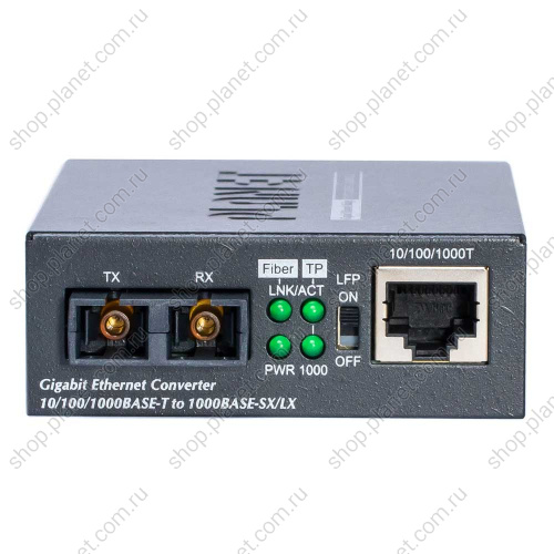 Медиаконвертер с SC duplex портом 1000 Мб/с, 850 нм, 550 м, многомод, RJ45 10/100/1000 Мб/с GT-802 фото 2