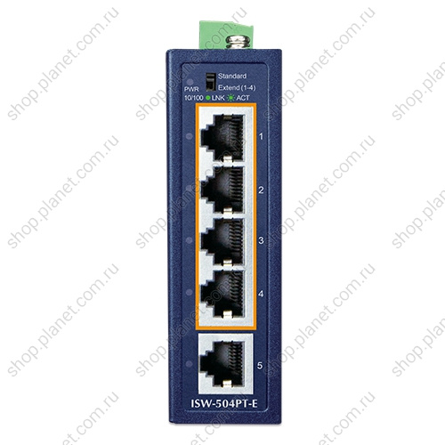 Коммутатор промышленный PoE, 5 портов RJ45 10/100 Мб/с, компактный фото 3 Коммутатор промышленный PoE, 5 портов RJ45 10/100 Мб/с, компактный ISW-504PT-E фото 3