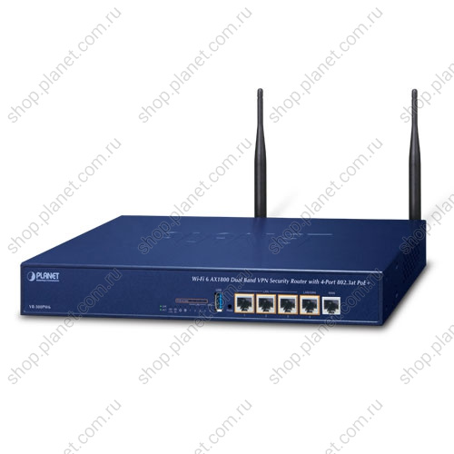 Маршрутизатор Wi-Fi 6 AX1800 с поддержкой VPN, POE 4 порта 10/100/1000 Мб/с Маршрутизатор Wi-Fi 6 AX1800 с поддержкой VPN, POE 4 порта 10/100/1000 Мб/с VR-300PW6