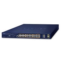 GS-4210-24HP2C Коммутатор управляемый L2, РоЕ 24 порта RJ45 10/100/1000 Мб/с, 2 комбо порта RJ45/SFP 1000 Мб/с
