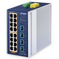 IGS-4215-16P4X Коммутатор промышленный PoE  управляемый L2+, 16 портов RJ45 10/100/1000 Мб/с, 4 порта SFP+ 10G, настеный, DIN-рейку