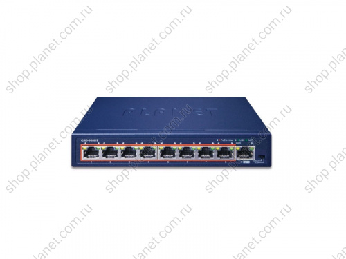 GSD-908HP Коммутатор неуправляемый РоЕ 8 портов RJ45 10/100/1000 Мб/с, 1 порт RJ45 10/100/1000 Мб/с, с поддержкой VLAN  фото 3