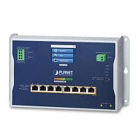 WGS-5225-8UP2SV Коммутатор промышленный управляемый L2+, PoE++ 8 портов RJ45 10/100/1000 Мб/с, 2 порта SFP 1000/2.5G, с сенсорным ЖК дисплеем, настенный