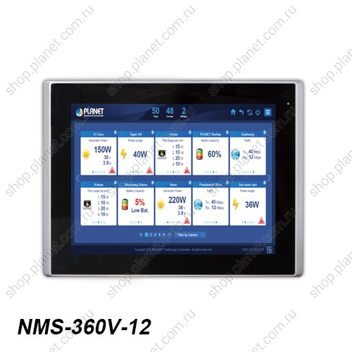 Контроллер Planet системы централизованного управления сетевым оборудованием на возобновляемой энергии с сенсорным дисплеем 12'', 1 порт 10/100/1000 Мб/с, до 512 устройств фото 2 Контроллер Planet системы централизованного управления сетевым оборудованием на возобновляемой энергии с сенсорным дисплеем 12'', 1 порт 10/100/1000 Мб/с, до 512 устройств NMS-360V-12 фото 2