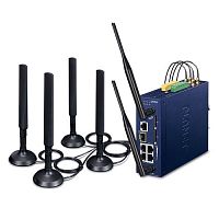 Шлюз промышленный сотовый беспроводной 5G 2 порта SIM, WiFi IEEE 802.11 b/g/n/ac 2.4G/5G, 1 порт SFP 1000 Мбс , 4 порта  RJ45 10/100/1000 Мб/с     ICG-2515FW-NR