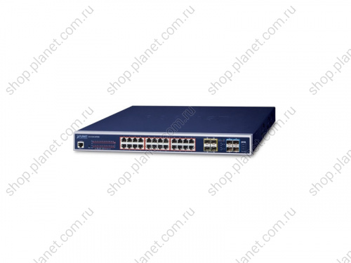 GS-5220-24PL4XR Коммутатор управляемый L3, PoE 24 порта 10/100/1000 Мб/с, 4 порта SFP+ 10 Гб/с фото 2