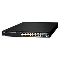 SGS-6341-24P6X Управляемый L3 стекируемый PoE коммутатор 24 порта 10/100/1000 Мб/с 802.3 at PoE 370Вт , 6 слотов SFP+ 10 Гб/с