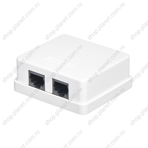 Розетка компьютерная, 2 порта RJ-45 кат. 5е, тип KRONE, белая TJC2-5K