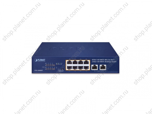 FSD-1008HP Коммутатор неуправляемый PoE 8 портов RJ45 10/100 Мб/с, 2 порта RJ45 10/100 Мб/с фото 3