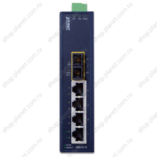 Промышленный коммутатор 4 порта 10/100 Мб/с, 1 порт SC многомод дуплекс 2 км 100 Мб/с, -40 +75C фото 2 ISW-511T Промышленный коммутатор 4 порта 10/100 Мб/с, 1 порт SC многомод дуплекс 2 км 100 Мб/с, -40 +75C фото 2