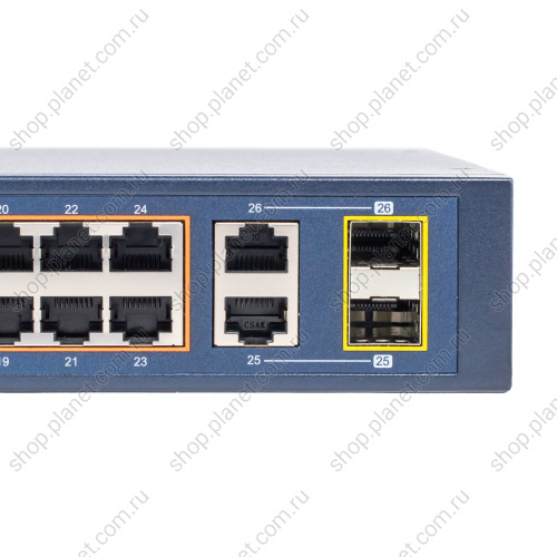 FGSW-2624HPS4 Управляемый PoE коммутатор 2-го уровня 24 порта 100Мбит/с 2 комбо порта TP/SFP 1Гб/с фото 4