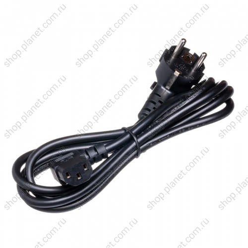 Кабель (шнур) питания 220В CEE7/7 - C13, угловой, черный, 10А, 1,8м SCZ-1R