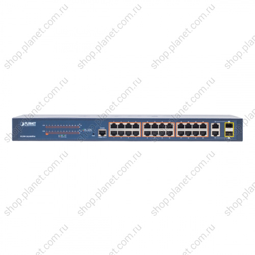 FGSW-2624HPS4 Управляемый PoE коммутатор 2-го уровня 24 порта 100Мбит/с 2 комбо порта TP/SFP 1Гб/с фото 2