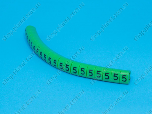 Маркер цифра 5 d=4,2-6,2мм, зеленый, упак.20 шт. EC-2-5 